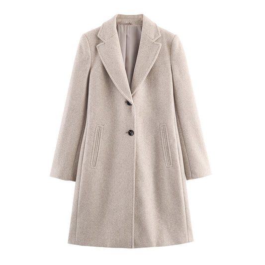 New Fall Women's Clothing Fashion Soft Padded Shoulder Overcoat Jacket