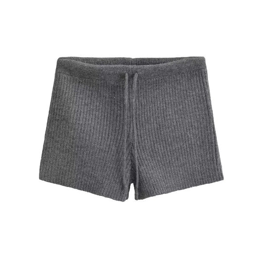 Elastic Elastic Hip Knitted Shorts Women's Knitted Shorts