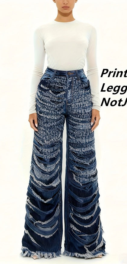 Hustler Stretch Shredded Straight Leg Jeans - Dark Wash