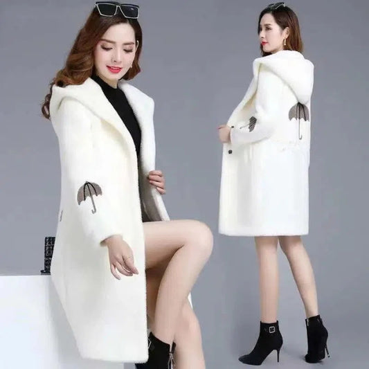 Wool Double-sided Fleece Coat Embroidery Thickening