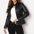Fashionable Slim-fit Short Women's Leather Jacket