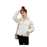 Winter Down Cotton Jacket With Stand Collar Women's Short Style