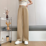 New Loose Slim Versatile Fashionable Herringbone Wide-leg Pants For Women