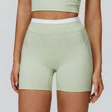 Thread High Waist Tight Nude Feel Contrast Color Yoga Shorts