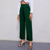 Women's Slim Waist Straight Leg Cropped Casual Pants