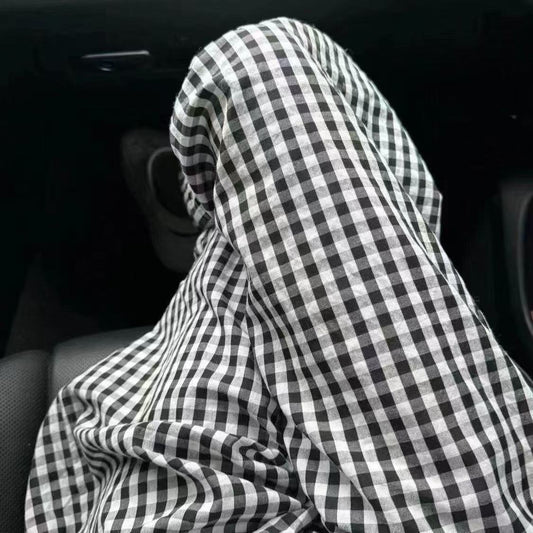 Color-block Dopamine Grid High-waisted Draped Wide-leg Pants Loose And Slimming Casual