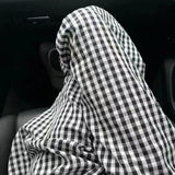 Color-block Dopamine Grid High-waisted Draped Wide-leg Pants Loose And Slimming Casual