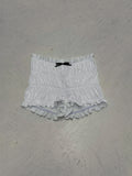 Sweet And Spicy Girly Style Pleated Low Waist Bow Bud-waisted Shorts