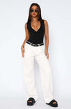 Women's High Waist Wide Leg Mopping Jeans