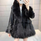 Faux Fur Mid-length Fox Fur Padded Coat