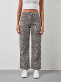 Women's Loose Leopard Print Jeans