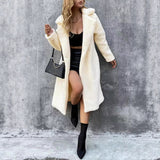 Elegant Double Breasted Lapel Loose And Warm Long-cut Coat