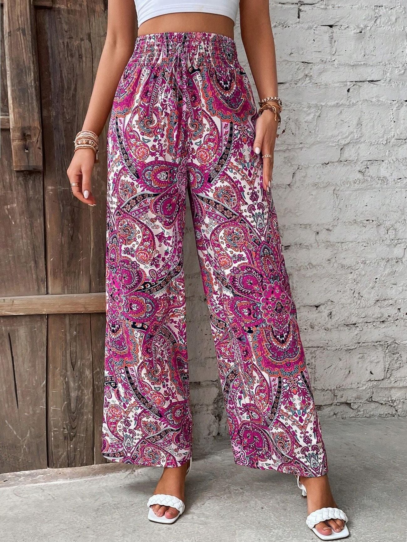 Retro Casual Pants High-waisted Trousers Women