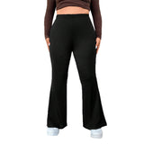Simple Commuter Style Slim Fit Wide-leg Pants