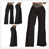 Women's Hollow-out Waistband Flared Pants High Waist Commuting Casual