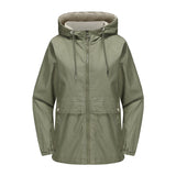 New Hooded Solid Color Trench Coat For Women