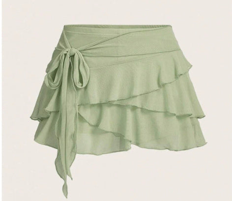 Women's Layered Ruffled Low Waist Skirt