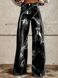 Women's Digital Print Pants Imitation Jeans