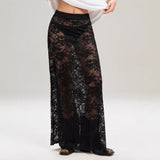 Slim-fit Sheath Street Fashion High Waist Lace Skirt