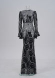 Long Sleeve Round Neck Slim-fit Sheath Sequined Banquet Fishtail Evening Dress