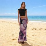 Summer Women's Beach Vacation Double-layer Tie-draped Skirt