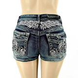 Fashion Hot Pants Embroidered Denim Shorts