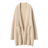 Fall Winter Fashion Mid-length Knitted Coat For Women