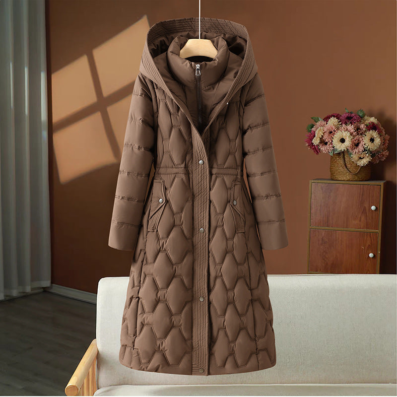 Long Cotton-padded Jacket Winter Fashion Mid-length Women's Down Cotton Jacket Coat