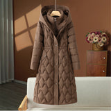 Long Cotton-padded Jacket Winter Fashion Mid-length Women's Down Cotton Jacket Coat
