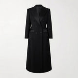 Double Breasted Slim Waist Long Slit Suit Skirt