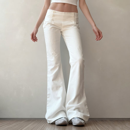 Design Breasted Access Control Waist Slimming And Hip Lifting Denim Trousers