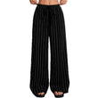 Women's Striped Drawstring Elastic Waist Casual Pants