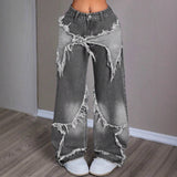 Retro Star Patchwork Heavy Wash Women's Jeans