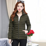 Women's Short Middle-aged And Elderly Padded Down Jacket Large Size Slim Fit