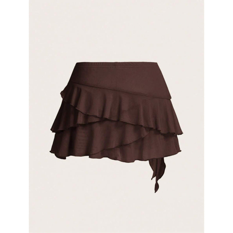 Women's Layered Ruffled Low Waist Skirt