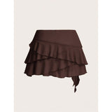 Women's Layered Ruffled Low Waist Skirt