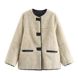 Women's Three-color Fur Plush Coat