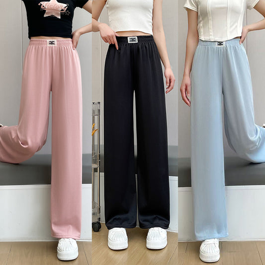 New Loose Slim Versatile Fashionable Herringbone Wide-leg Pants For Women