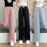 New Loose Slim Versatile Fashionable Herringbone Wide-leg Pants For Women