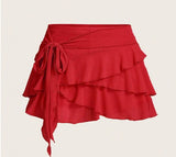 Women's Layered Ruffled Low Waist Skirt