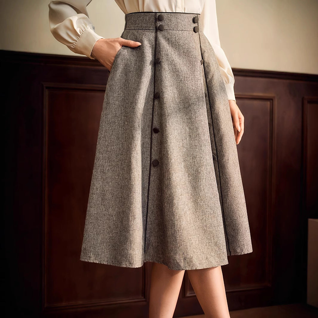 New High-waisted Slimming Ladies' Elegant Skirt