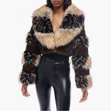 Women's Artificial Fur Environmental Protection Fur Short Lapels Coat