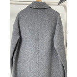 Gray Double Breasted Slimming Woolen Coat Outerwear