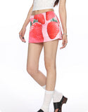 Vacation-style Strawberry Beach Dress, Short Skirt, Hot Summer Style For Women.