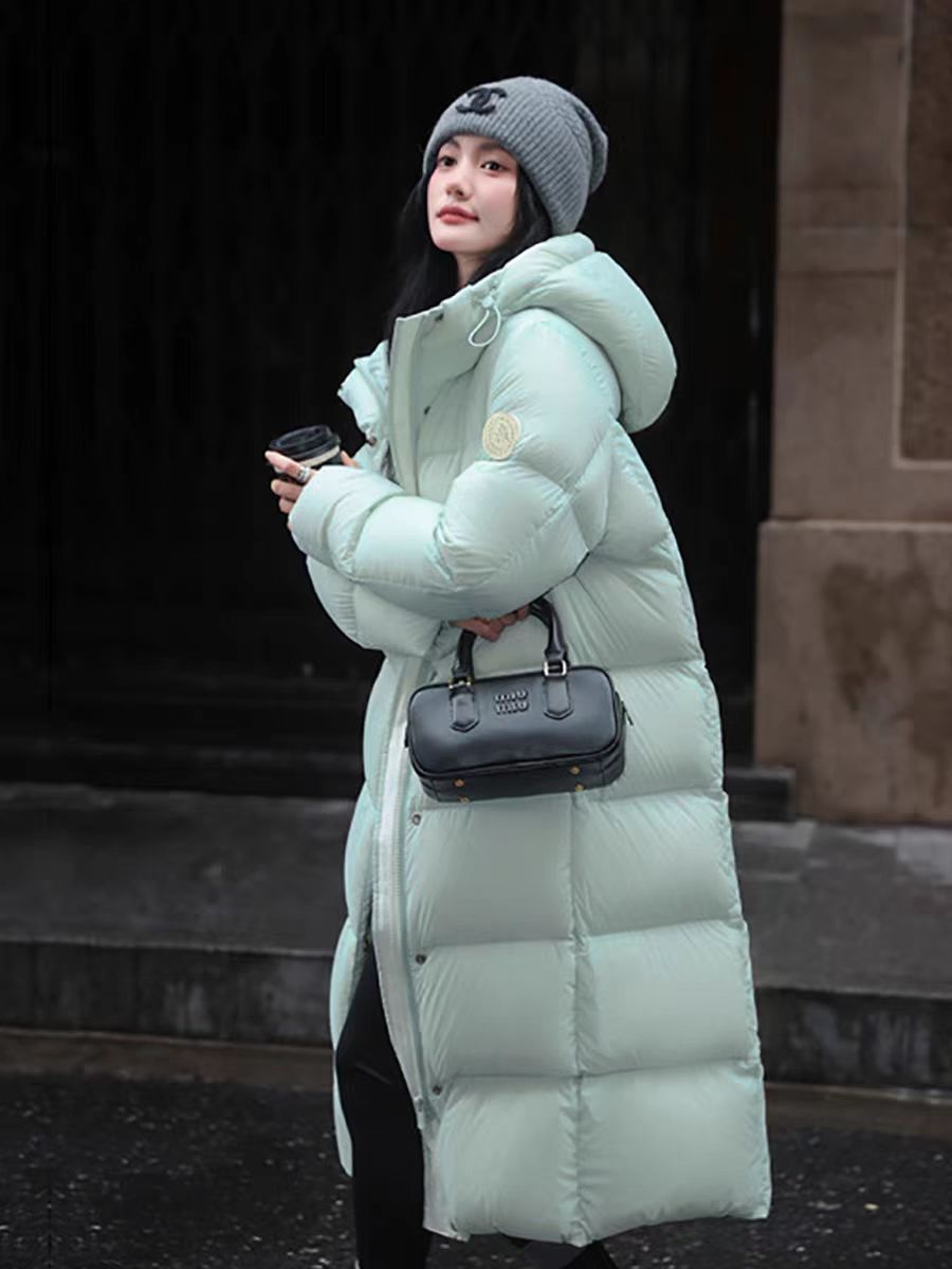 Slim Fit Warm Over-the-knee Lengthened Down Jacket Women