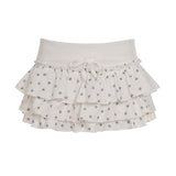 Sweet Printed Contrast Color Stretch Double Layer Skirt