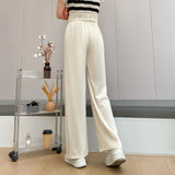 New Loose Slim Versatile Fashionable Herringbone Wide-leg Pants For Women