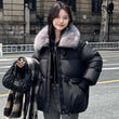 Korean Style Loose Lapels Sense Puffer Jacket Coat