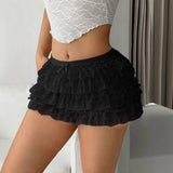 European And American Sexy Fashion Comfortable New Nine-layer Lace Bow Shorts