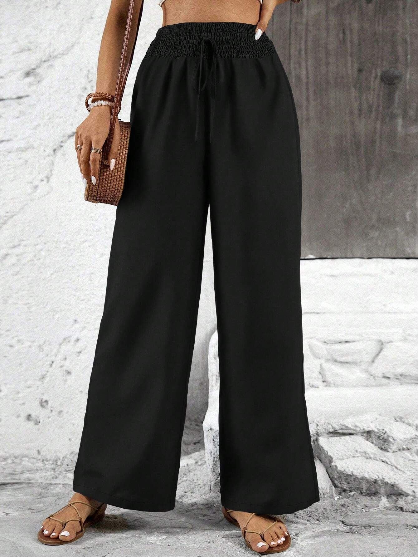 Retro Casual Pants High-waisted Trousers Women